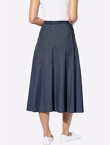 Jupe à panneaux en jean avec ceinture élastique - Taille standard - Witt