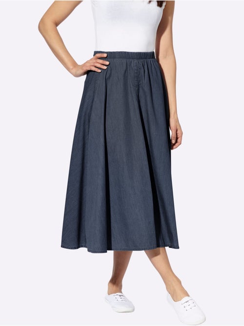 Jupe à panneaux en jean avec ceinture élastique - Taille standard - Witt - Kiabi Jupe à panneaux en jean avec ceinture élastique - Taille standard - Witt - Kiabi