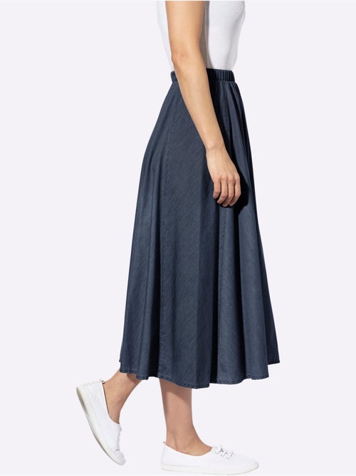 Jupe à panneaux en jean avec ceinture élastique - Taille standard - Witt - Kiabi Jupe à panneaux en jean avec ceinture élastique - Taille standard - Witt - Kiabi