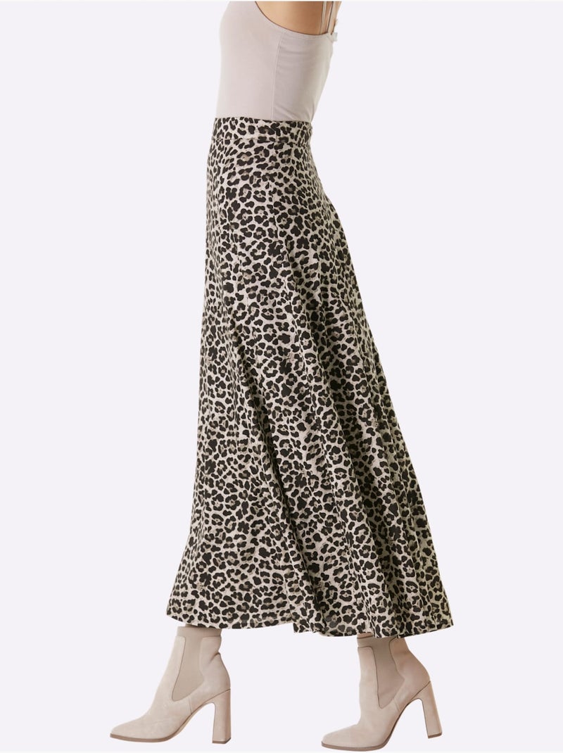 Jupe à panneaux qualité tissée - taille courte - helline Marron - Kiabi
