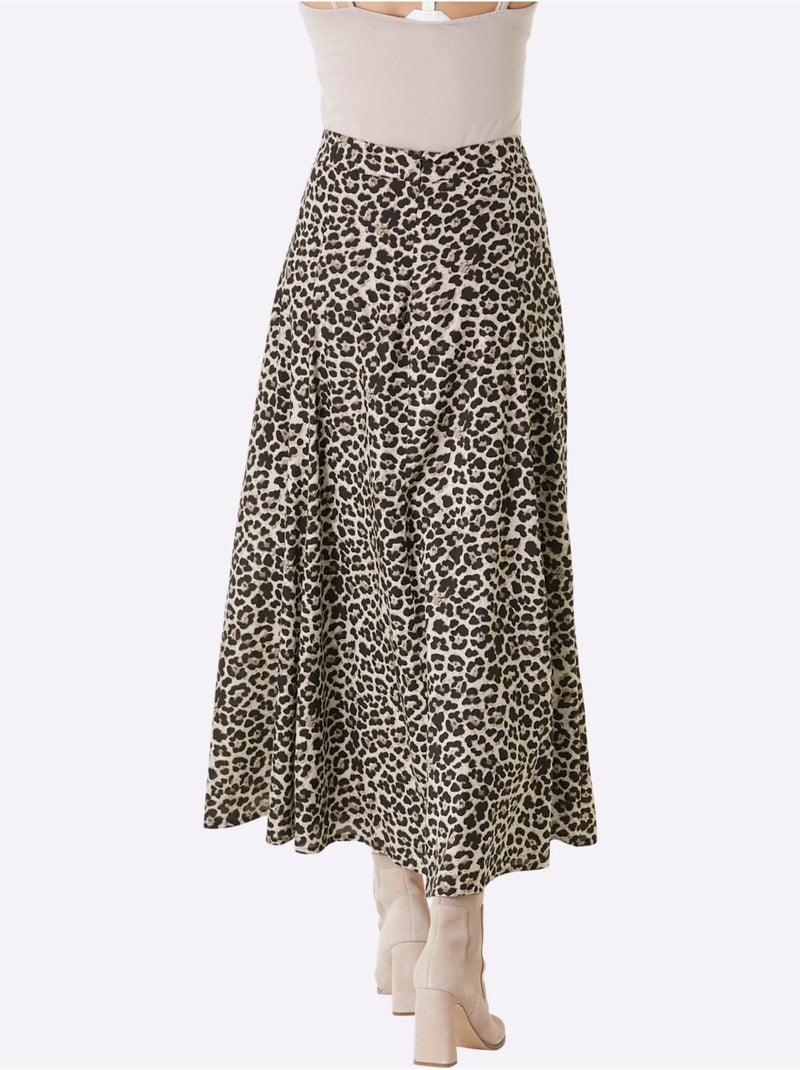 Jupe à panneaux qualité tissée - taille courte - helline Marron - Kiabi