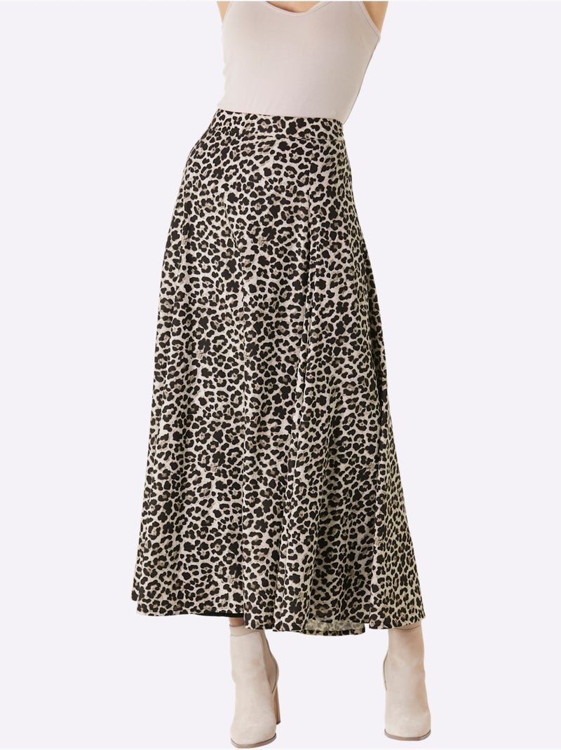 Jupe à panneaux qualité tissée - taille courte - helline Marron - Kiabi