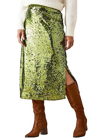 Jupe à sequins coupe droite