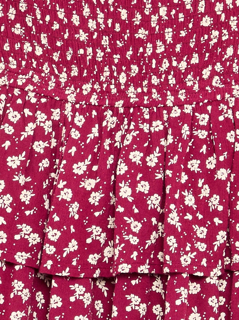 Jupe à volants avec un motif léopard Rouge - Kiabi