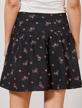 Jupe à volants boutonnée devant - Kiabi