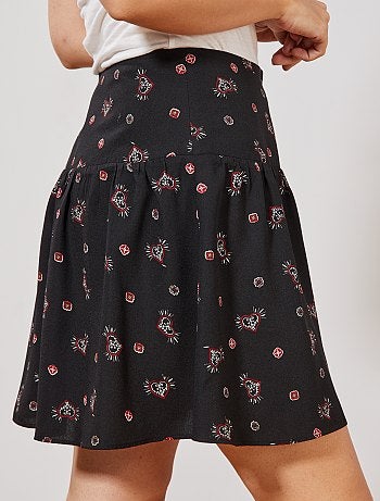 Jupe à volants boutonnée devant - Kiabi