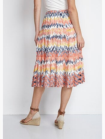 Jupe à volants longue imprimée - Afibel