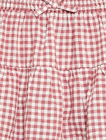 Jupe à volants vichy