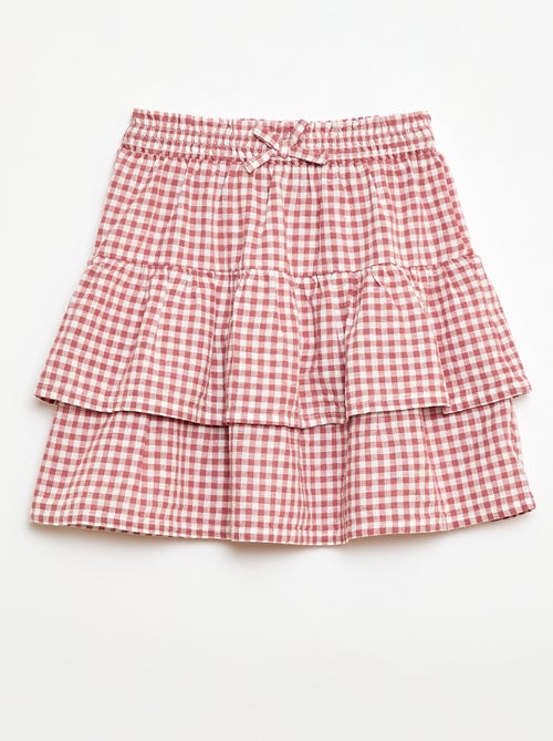 Jupe à volants vichy - Kiabi