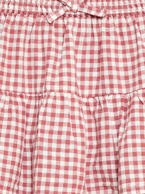 Jupe à volants vichy - Kiabi