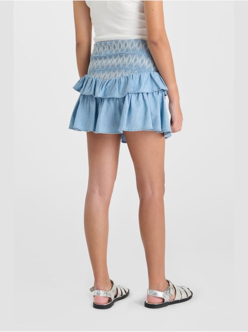 Jupe adonoigi evasée, patineuse en jeans 'le temps des cerises' - Kiabi Jupe adonoigi evasée, patineuse en jeans 'le temps des cerises' - Kiabi