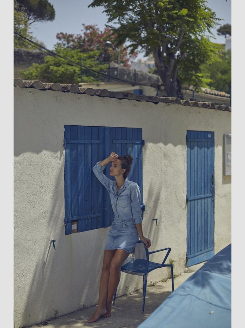 Jupe ALOFI droite en jeans 'Le Temps Des Cerises' Bleu - Kiabi