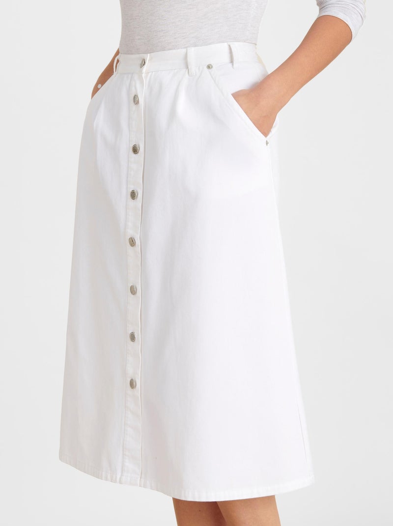 Jupe ample boutonnée - Damart Blanc - Kiabi