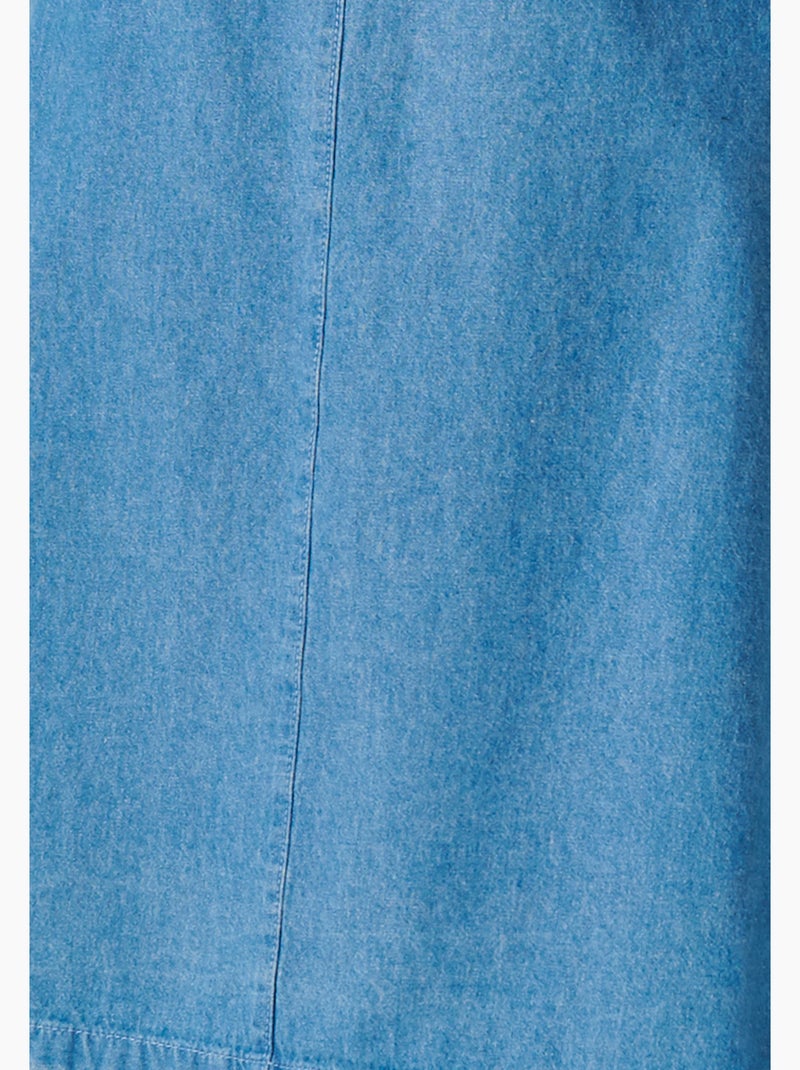 Jupe ample boutonnée - Damart Bleu denim - Kiabi