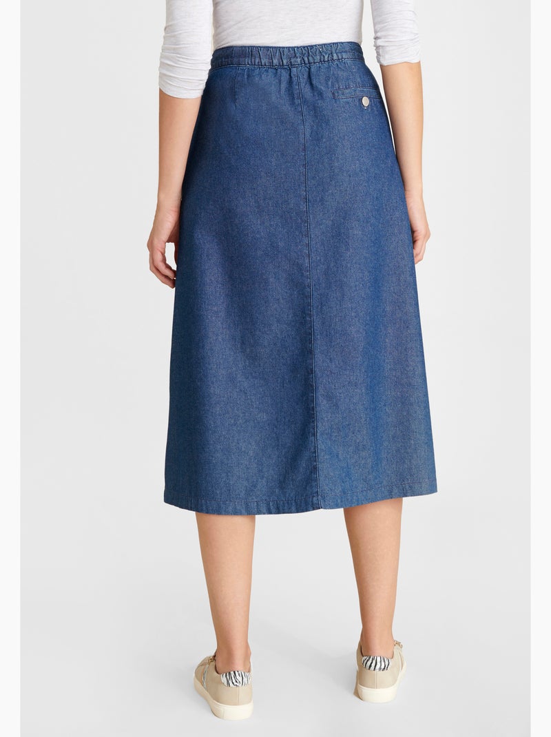 Jupe ample boutonnée - Damart Indigo - Kiabi
