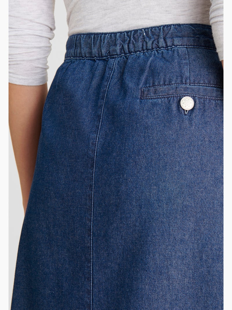 Jupe ample boutonnée - Damart Indigo - Kiabi