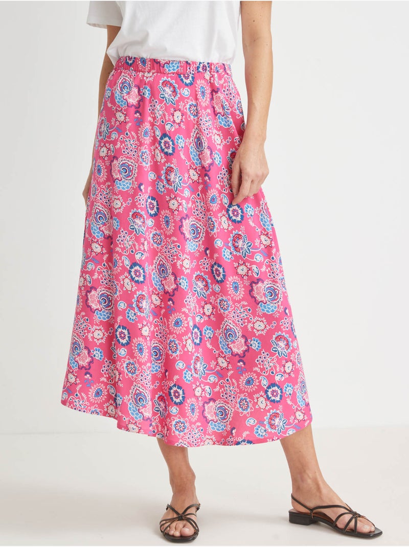 Jupé ample élastiquée - DAXON Rose/Multicolore - Kiabi