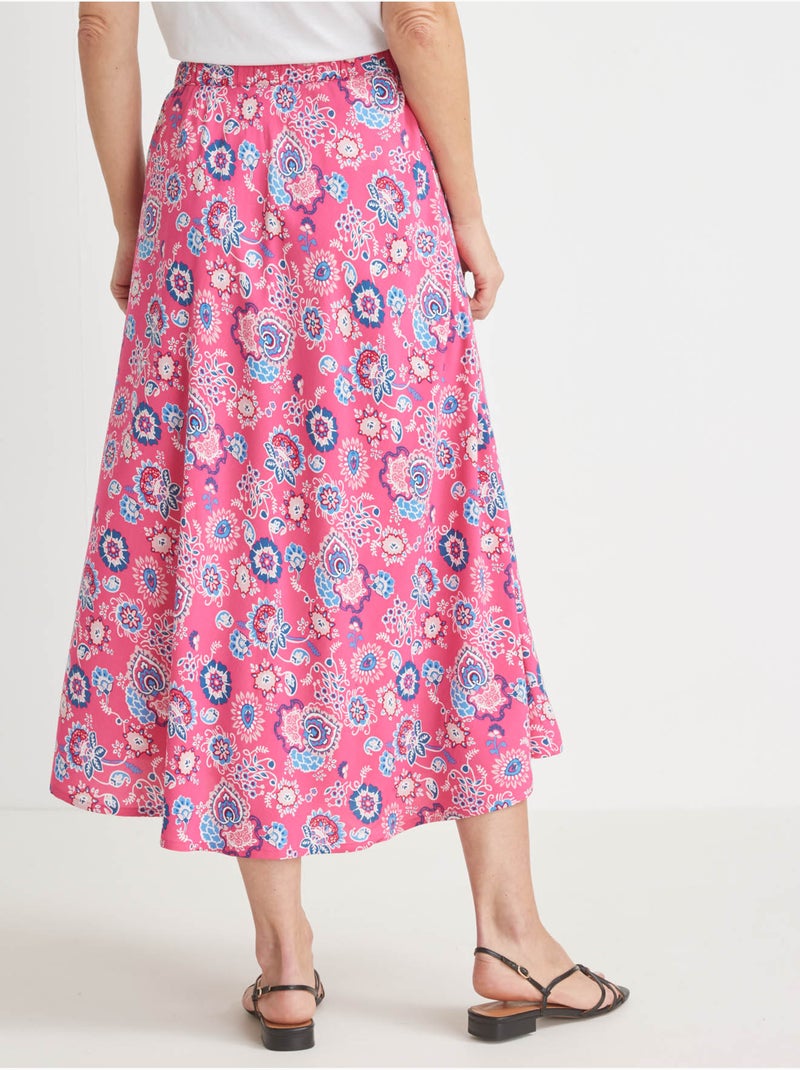 Jupé ample élastiquée - DAXON Rose/Multicolore - Kiabi