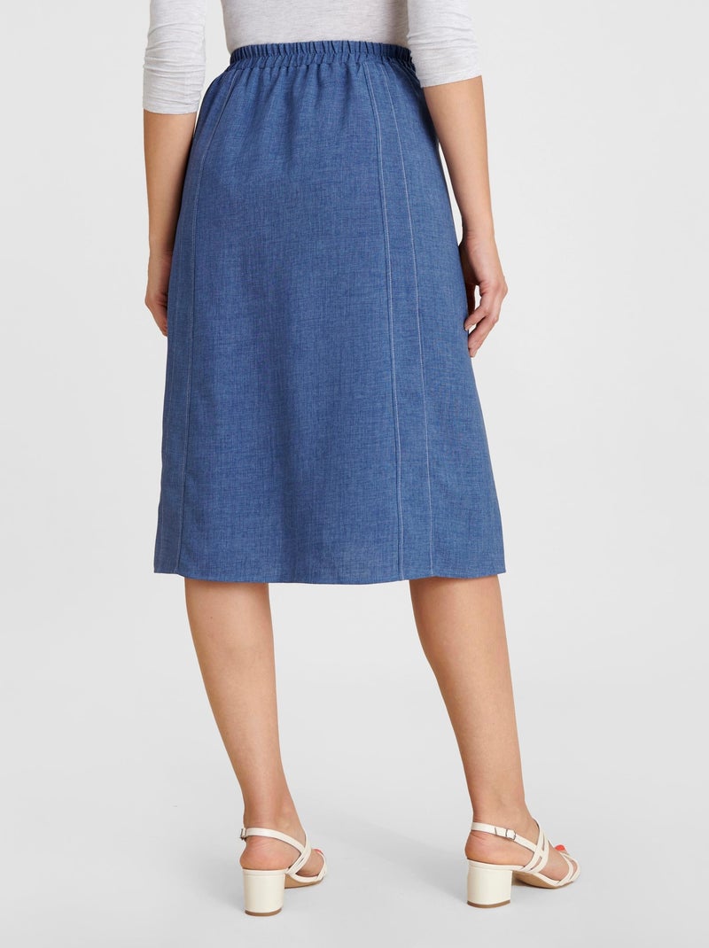 Jupe ample tissu texturé - Damart Bleu - Kiabi
