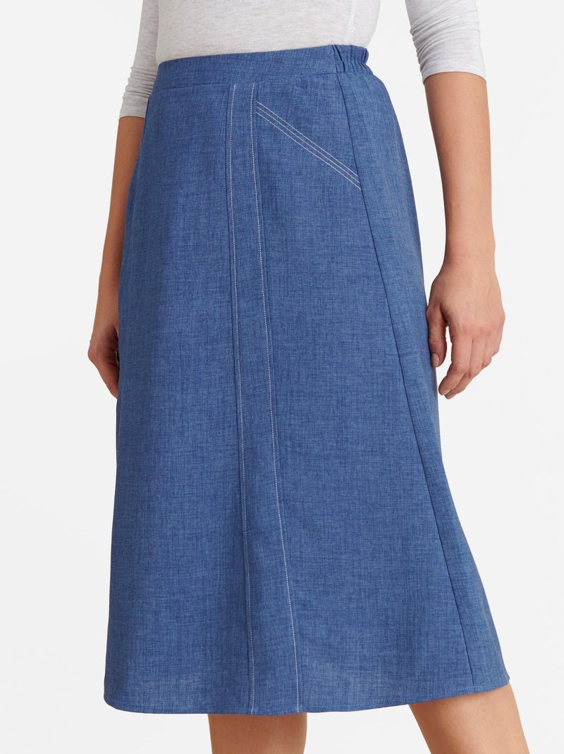 Jupe ample tissu texturé - Damart Bleu - Kiabi