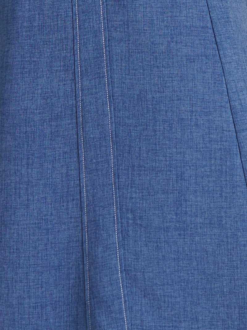 Jupe ample tissu texturé - Damart Bleu - Kiabi