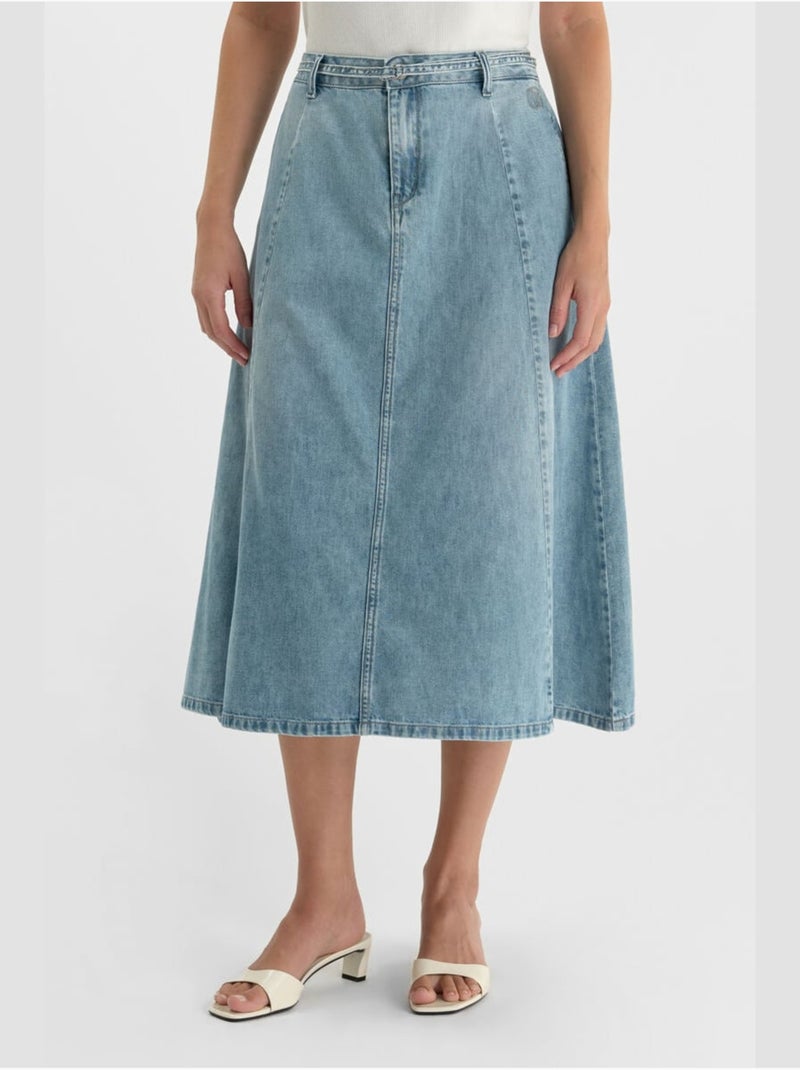 Jupe ANETTE evasée, patineuse en jeans 'Le Temps Des Cerises' Bleu - Kiabi