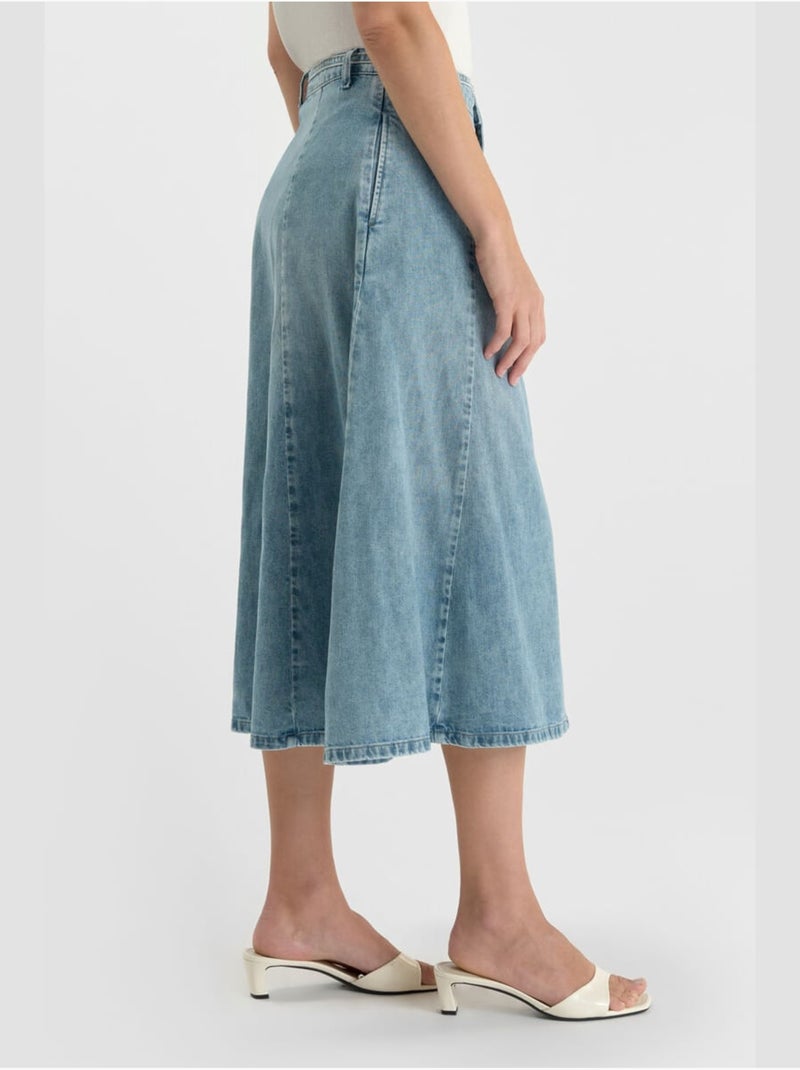 Jupe ANETTE evasée, patineuse en jeans 'Le Temps Des Cerises' Bleu - Kiabi