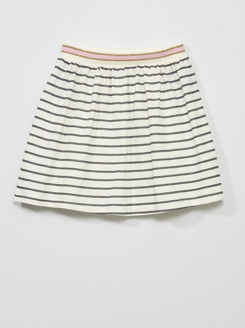 Jupe avec ceinture pailletée Blanc - Kiabi