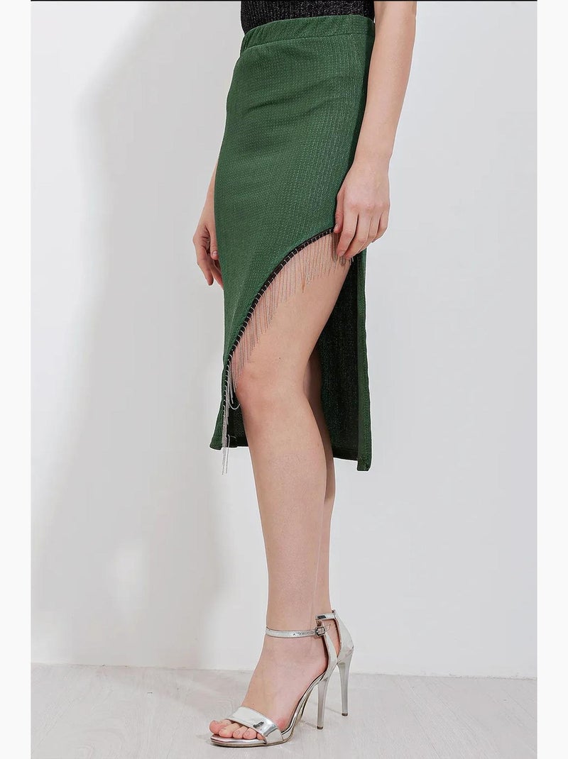 Jupe avec détail chaîne bdart Vert émeraude - Kiabi