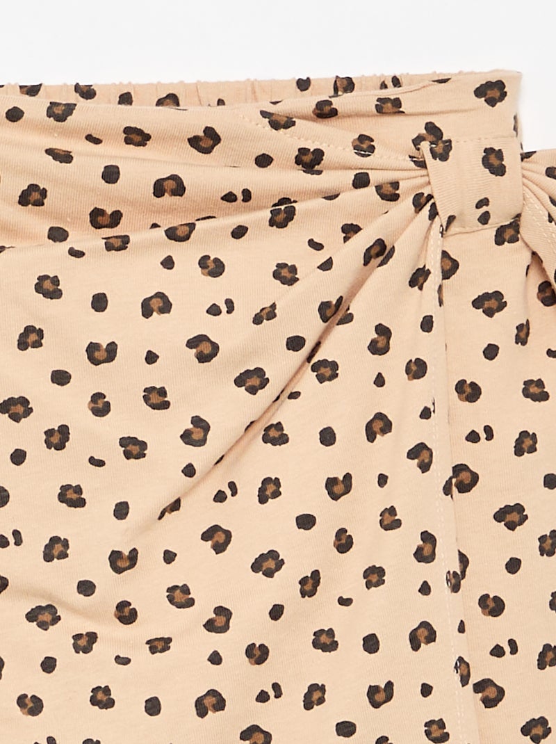 Jupe avec nœud fantaisie Beige - Kiabi