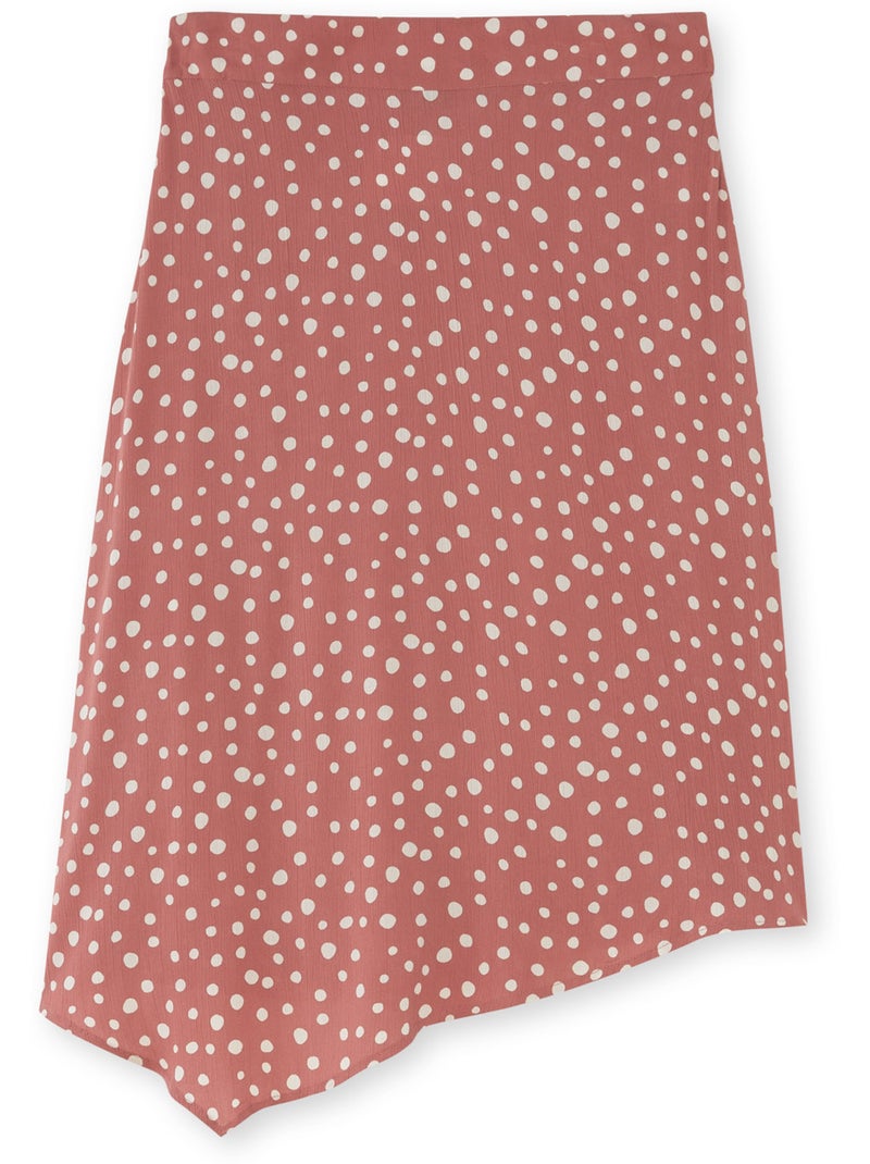 Jupe base asymétrique élastiquée dos - DAXON Beige/Rose - Kiabi