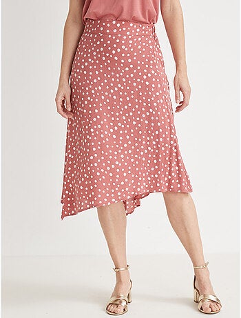 Jupe base asymétrique élastiquée dos