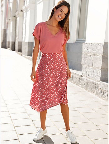 Jupe base asymétrique élastiquée dos