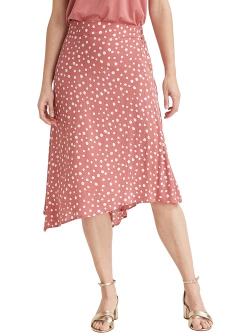 Jupe base asymétrique élastiquée dos - Kiabi