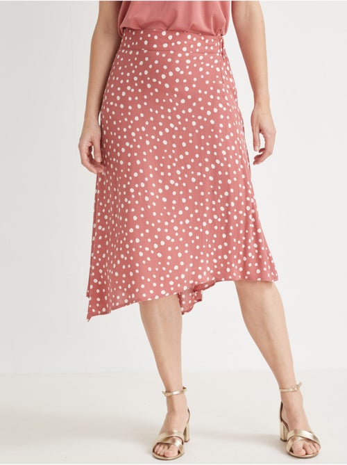 Jupe base asymétrique élastiquée dos - Kiabi