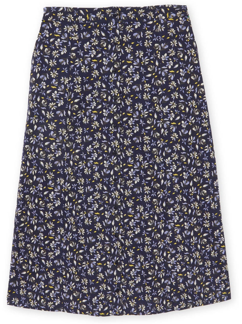 Jupe boutonnée élastiquée - DAXON Marine/Multicolore - Kiabi