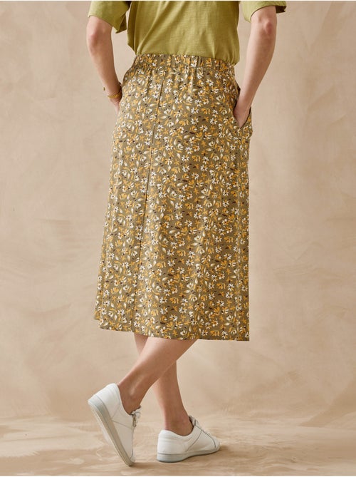 Jupe boutonnée élastiquée - Kiabi