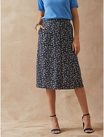 Jupe boutonnée élastiquée