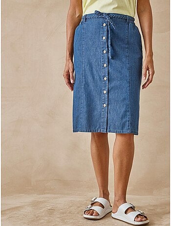 Jupe boutonnée en chambray - DAXON