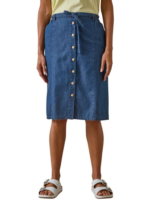 Jupe boutonnée en chambray - DAXON - Kiabi
