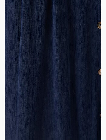 Jupe boutonnée en tissu créponné pure viscose - damart