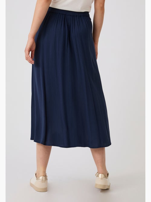 Jupe boutonnée en tissu créponné pure viscose - Damart - Kiabi