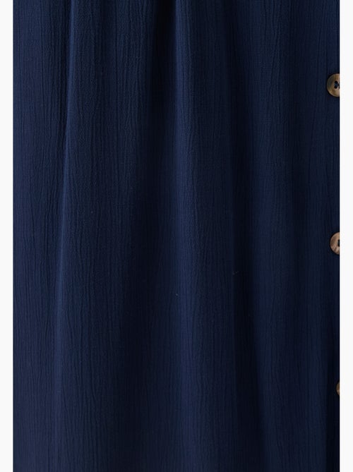Jupe boutonnée en tissu créponné pure viscose - Damart - Kiabi
