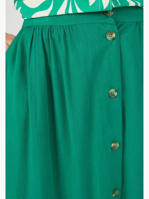 Jupe boutonnée en tissu créponné pure viscose - damart - Kiabi