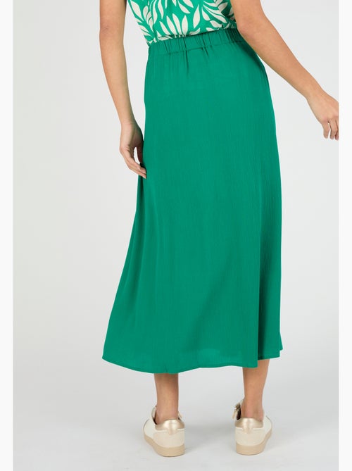 Jupe boutonnée en tissu créponné pure viscose - damart - Kiabi