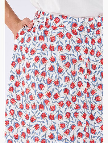 Jupe boutonnée imprimé tulipes - Damart