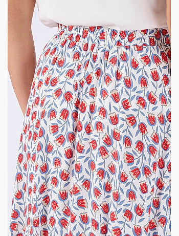 Jupe boutonnée imprimé tulipes - Damart