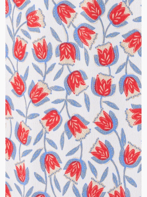 Jupe boutonnée imprimé tulipes - Damart - Kiabi