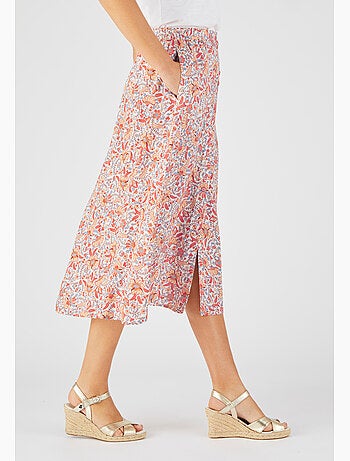 Jupe boutonnée pure viscose - Damart