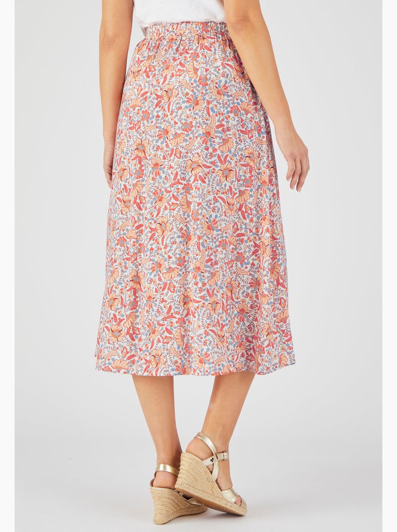 Jupe boutonnée pure viscose - damart Blanc - Kiabi